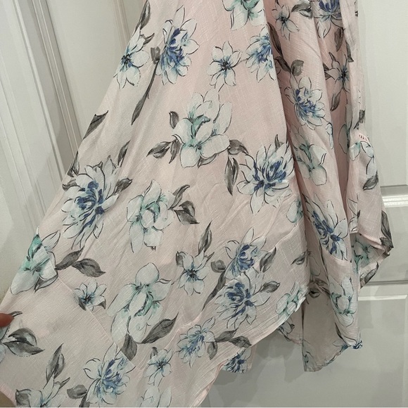 Candies Light Pink Floral Handkerchief Midi Dress - Picture 11 of 15